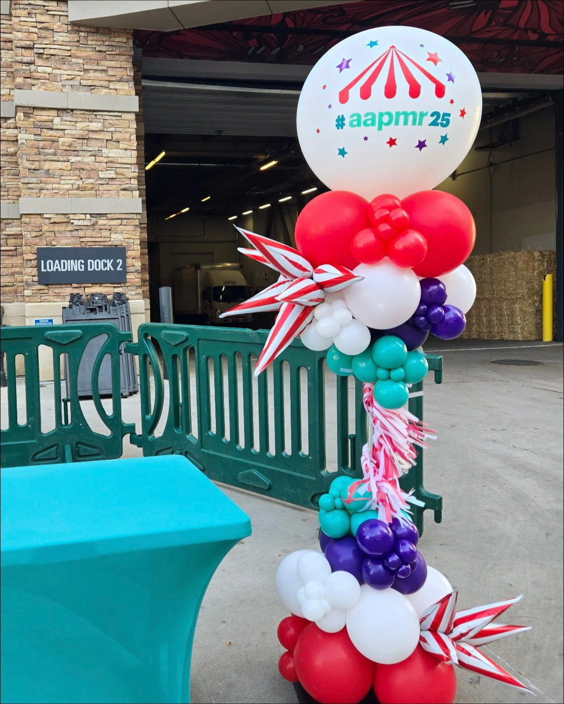 circus balloon tower for corporate function outdoors